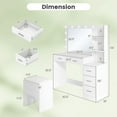thumbnail image 3 of Costway 43.5" Makeup Table Set Vanity Desk with Storage Stool Power Outlets 2 Open Shelves, 3 of 10
