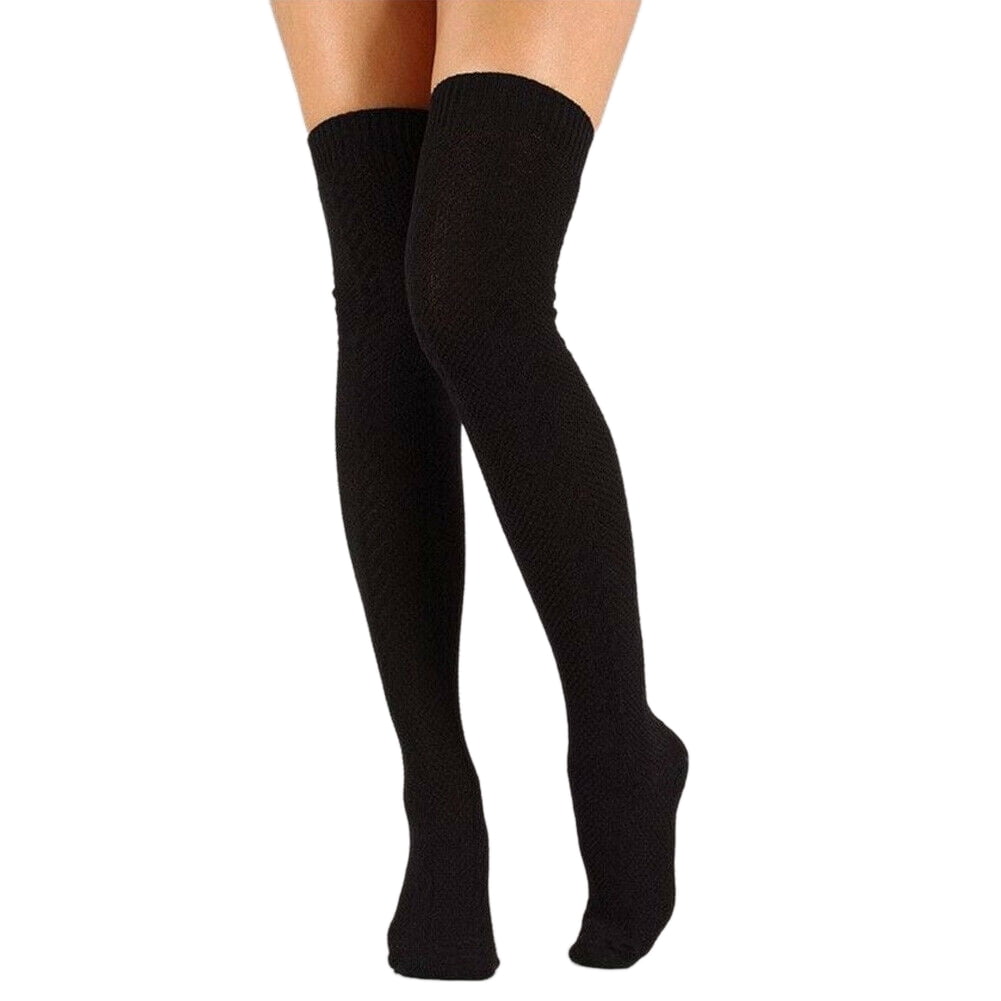 Springcmy Womens Girls Winter Cable Knit Over Knee Socks Thigh High Long Boot Socks Stocking Leg Warmer 
