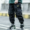 thumbnail image 2 of streetwear techwear joggers matte black harem relaxed fit pants, 2 of 6