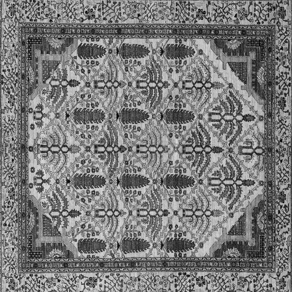 Ahgly Company Indoor Square Abstract Gray Modern Area Rugs, 6' Square