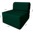 thumbnail image 3 of Sleeper Chair Folding Bed, Studio Sofa Guest Folded Mattress, High Density Foam (70 x 24 x 6, Hunter Green), 3 of 12