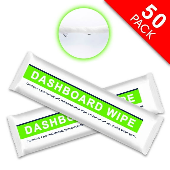 Car Cleaning Wipes Wet Cleaning Cloths for Car Interior Dashboard Seat Leather Windshield Lemond Scented, Individual Pack Pre-moisten Car Detailing Wipes ( 50 Pack )