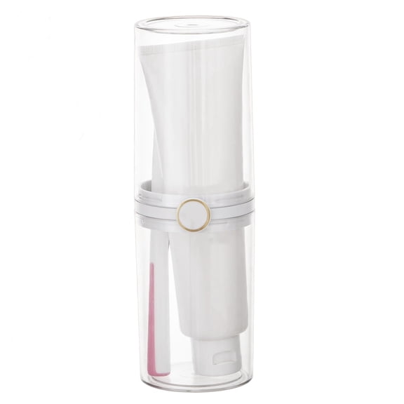 DODAMOUR Toothbrush Travel Case, Portable Travel Toothbrush Cup Holder, Toothbrush Toothpaste Storage Container for Bathroom Business Trip Camping (Transparent)