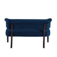 thumbnail image 4 of Posh Living Addilynn 17.8" Velvet Upholstered Bench in Navy/Espresso, 4 of 10
