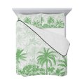 thumbnail image 7 of Palm Trees Queen Size Down Alternative Comforter, Lightweight Comforter Quilt Bedding Set with Pillow Shams Green Tropical Plants Summer Forest Scenery All Seasons Bed Comforter Duvet Insert 90"x96", 7 of 7