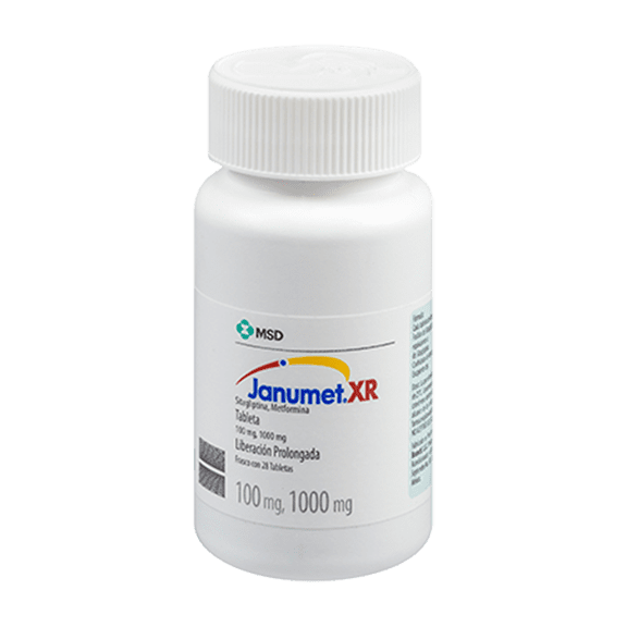 Janumet XR 100 mg/1000 mg 28 tabletas de liberación prolongada