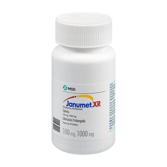 Janumet XR 100 mg/1000 mg 28 tabletas de liberación prolongada