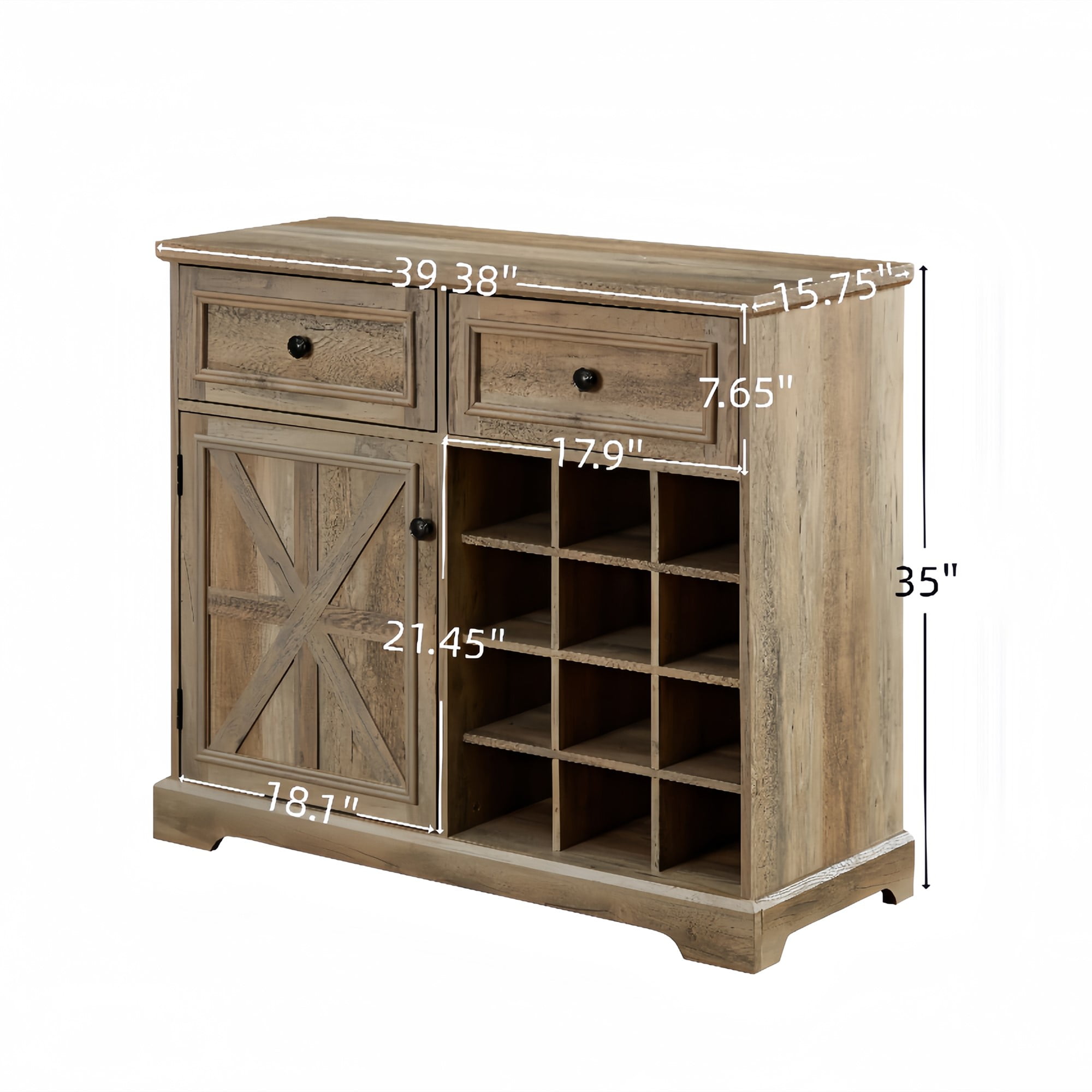 Buffet Cabinet with Storage Sideboard with 2 Drawers