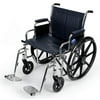 Medline Excel Extra-Wide Wheelchair, 22" Wide Seat, Desk-Length Removable Arms, Swing Away Footrests