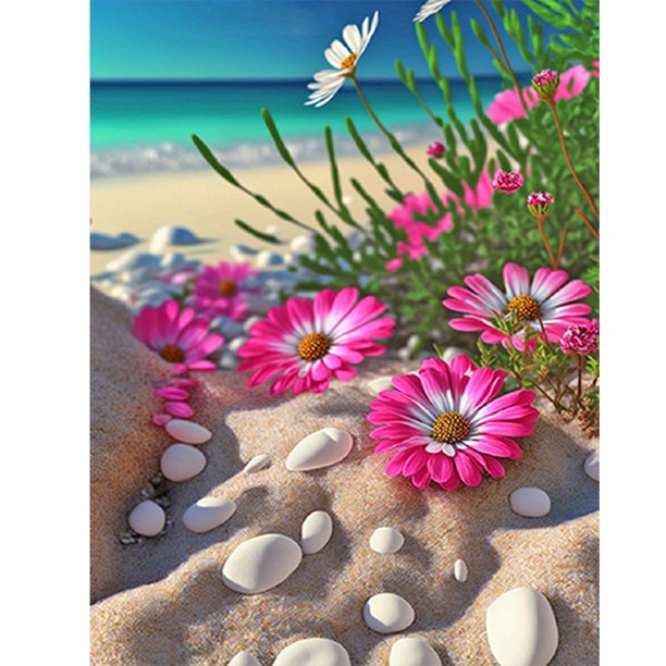 Pintura de diamante 5D DIY Kit de margaritas de taladro redondo completo Arte Decoración del hogar (dg471) FLhrweasw Nuevo