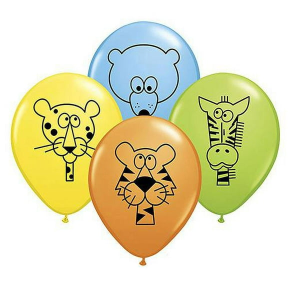 LOONBALLOON Safari-Jungle Balloons, 11″ JUNGLE ANIMAL ASSORTMENT