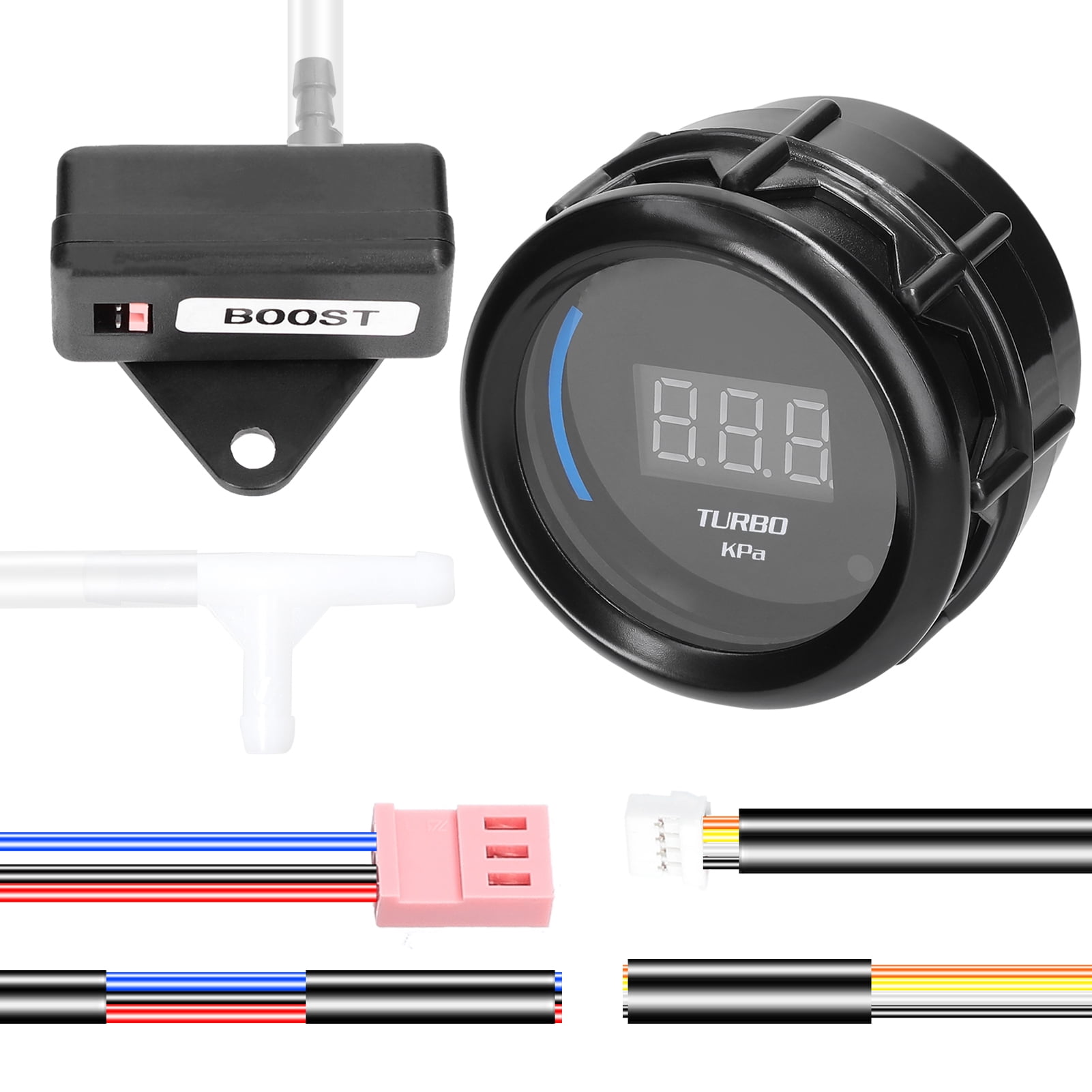 FUVOYA Universal 2/52mm Bar LED Licht Druck Turbo Ladedruckanzeige Meter  DC 12V Digital Turbo Gauge Boost Meter Pointer Kit