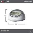 thumbnail image 4 of Taylor Precision Products Minuteur Numérique Compte de Haut en Bas pour l'École, l'Apprentissage, les Projets et les Tâches de Cuisine, Minuteur Numérique Super Puissant, Gris, 4 of 5