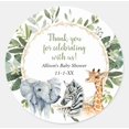 thumbnail image 3 of Animales de la jungla personalizados Texto personalizado Nombre personalizado Zoológico Cumpleaños Vida salvaje Zoológico Bebé Baño Fiesta Bautismo Etiqueta, 3 of 5
