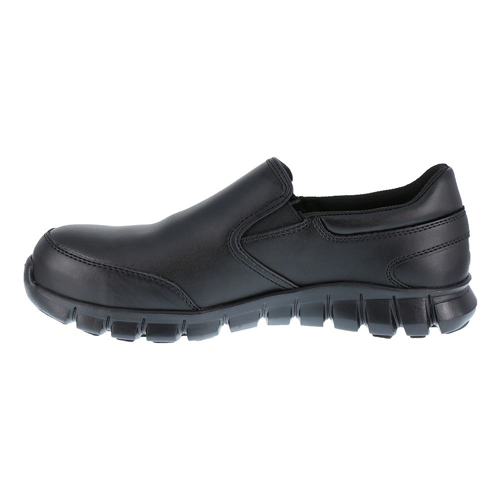 Reebok Mens Black Leather Work Shoes Slip-On ESD Comp Toe 7W - image 3 of 4