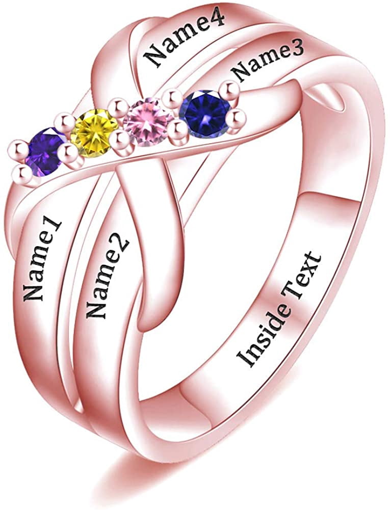 Custom Engraved Names Mothers Ring 