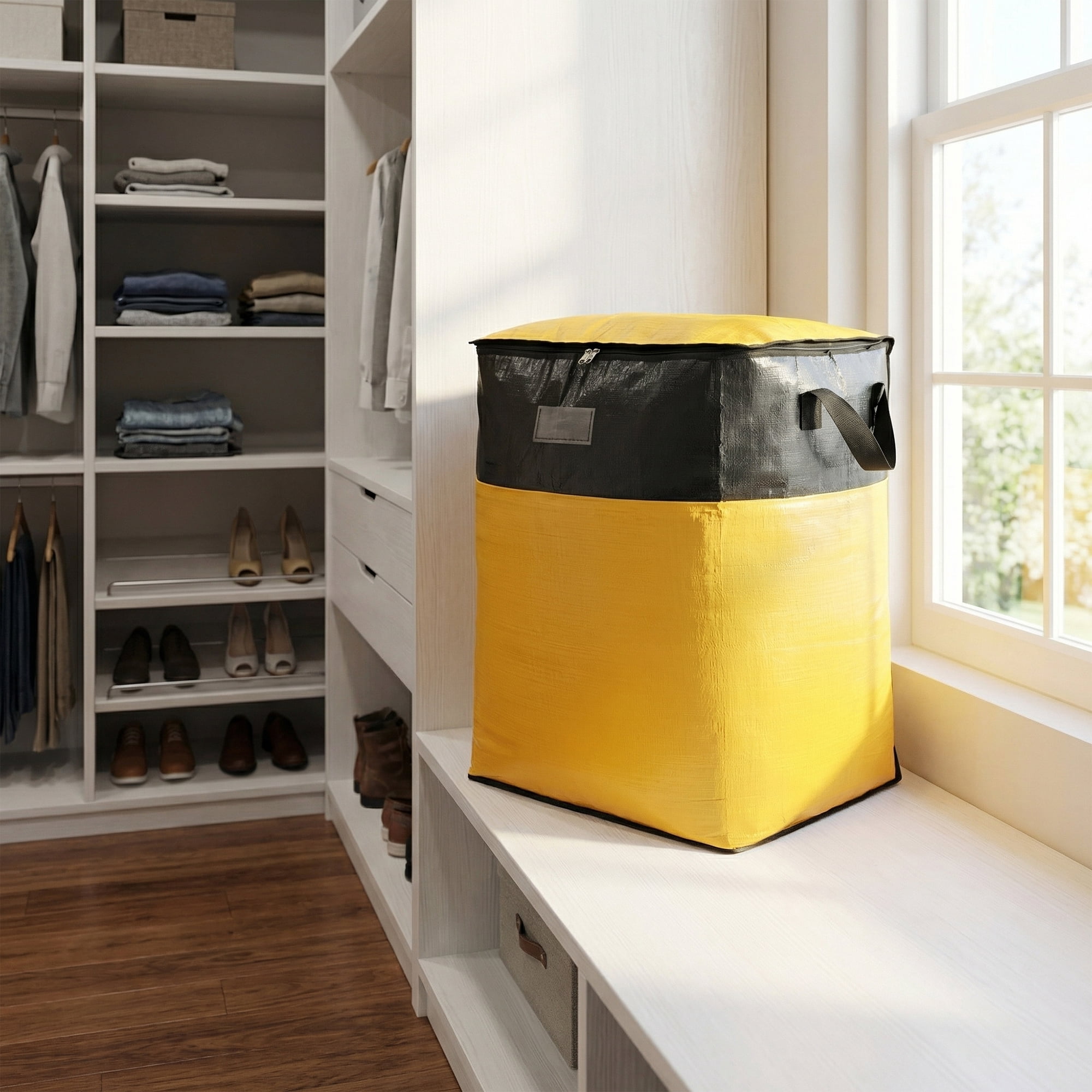 Unique Bargains Storage Bags for Organizing Closet Organizers Yellow 19.7"x15.7"x26"
