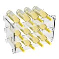 thumbnail image 1 of Stackable Modular Wine Rack 12 Bottle, Transparent Acrylic Plastic Free Standing Floor 3-Tier Display Small Wine Holde for Home Kitchen Bar cabinets Dining Room Living Room, 1 of 2
