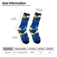 thumbnail image 6 of Uemuo Cartoon Shark Pattern Women's Crew Socks, Soft Durable Breathable Moisture-Wicking with Odor Control Cotton socks, 6 of 9