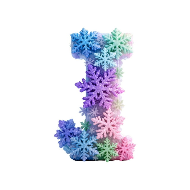 J Snowflake Series 2D Acrylic Backpack Car Pendant Decoration Ornament Alphabet Design J