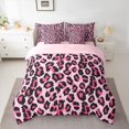 thumbnail image 2 of jejeloiu Pink Cheetan Pattern 7-Piece Bedding Comforter Set,Safari Leopard Print King Bedding Sets,Modern Aesthetic Desgin Bed Sheets For Girls Kids,Breathable Home Decor Reversible, 2 of 8