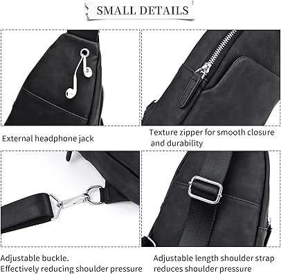 FSD.WG Men's Multi-Functional Sling Bag, Water-Resistant Crossbody Bag for Travel & Daily Use