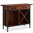 thumbnail image 1 of Pemberly Row Home Ironcraft Sturdy Wood Mini-bar/Wine Stand in Oak, 1 of 3