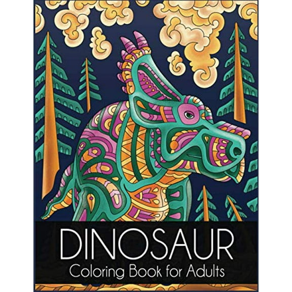 Pre-Owned Dinosaur Coloring Book for Adults: Stress-Relieving and Relaxing Designs Paperback
