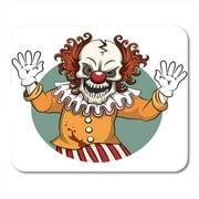 KDAGR Scary Clown Angry Face Horror and Crazy Maniac Scare Zombie Character Evil Mousepad Mouse Pad Mouse Mat 9x10 inch