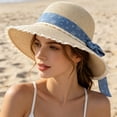 thumbnail image 2 of Gyujnb Wide Brim Bow Sun Hat for Beach Summer Travel Hat, 2 of 3