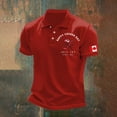 thumbnail image 1 of Adult Men's Polo Shirt Short Sleeve Button Tee Shirt Basic Red TShirt for Men, 1 of 3