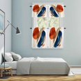 thumbnail image 5 of Navy Blue Burnt Orange Kitchen Curtains Sets for Windows 24 Inch Length, Retro Geometric Modern Rod Pocket Window Treatments Tier Curtains and Valances Set for Bedroom/Bathroom, 5 of 8
