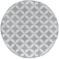 thumbnail image 3 of 8ft Round Water Resistant, Large Indoor Outdoor Rugs for Patios, Front Door Entry, Entryway, Deck, Porch, Balcony | Outside Area Rug for Patio | Gray, Geometric | Size: 7'11'' Round, 3 of 6