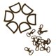 thumbnail image 1 of 30 Unids Metal D- Buckle \u0026 Langosta Swivel Snap Hooks Para KeyChain, 1 of 6