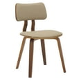 thumbnail image 3 of LeisureMod 5-Piece Dining Set Round Dining Table in Natural Wood and 4 Leather Dining Chairs for Modern Home, Kitchen Fynix Collection, 3 of 22