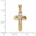 thumbnail image 3 of Finest Gold 14K Two-Tone Polished Crucifix Pendant, 3 of 4
