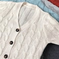 thumbnail image 4 of Women Winter Sweater Cardigan Long Sleeve Open Front Button Down Knitwear Coat With Pocket, 4 of 7