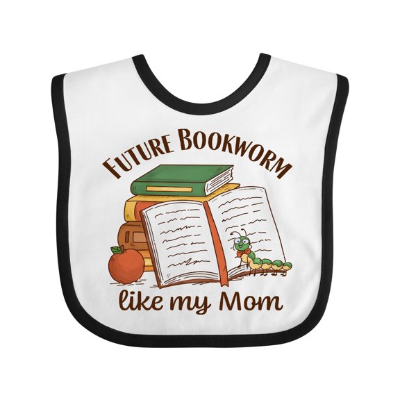 Inktastic Future Bookworm Like My Mom Boys or Girls Baby Bib