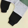 thumbnail image 5 of TOWED22 Toddler Baby Boy Clothes Fall Winter Color Block Crewneck Sweatshirt Tops and Pants 2 Piece Outfits Size:0-6 M,Color:Green, 5 of 6