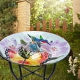 thumbnail image 5 of Outdoor Bird Bath, Solar Bird Bath, Butterfly Pattern, With Metal Stand, Attracts Birds, For Garden,Lawns,Patio, 5 of 7