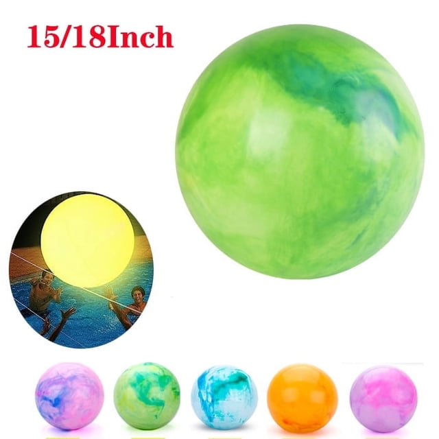 PENGXIANG LED Inflatable Leather Ball Children Pat Ball Outdoor Pool Beach Party Adult Games 15/18 inch