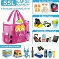 thumbnail image 5 of Large Beach Bags Waterproof Sandproof Mesh Beach Pool Travel Storage Tote Bag.-Navy Blue, 5 of 8