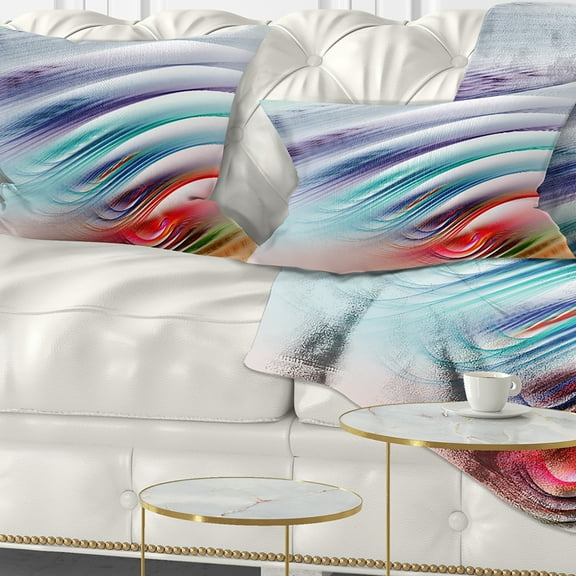 Designart Water Ripples Rainbow Waves - Abstract Throw Pillow - 12x20