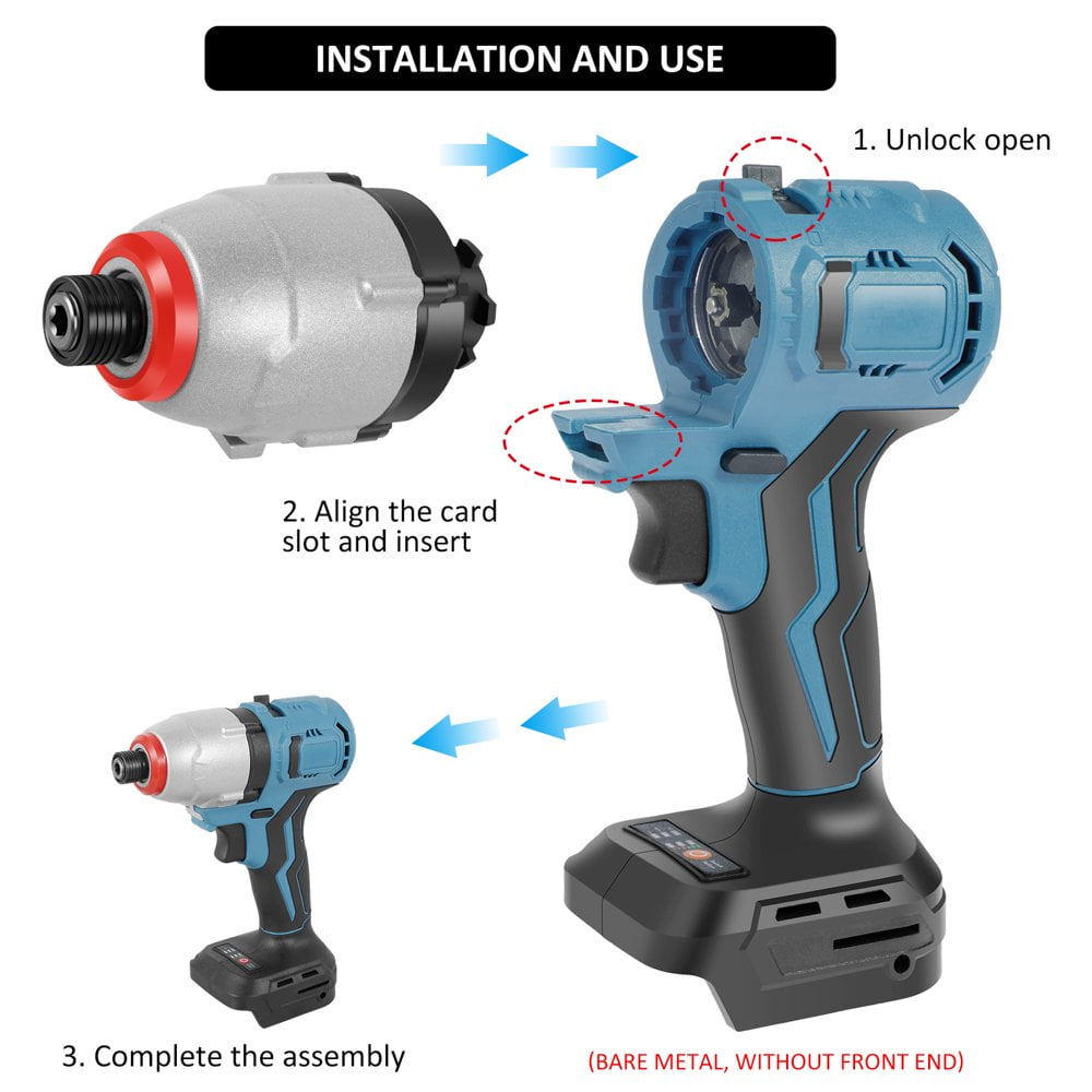 POINTERTECK Drill Driver Battery Powered Brushless Impact Driver Adjustable Speed Cordless Front End Tool Compatible with BL1430 BL1460 BL1830 BL1860 14.4V 18V Battery Walmart