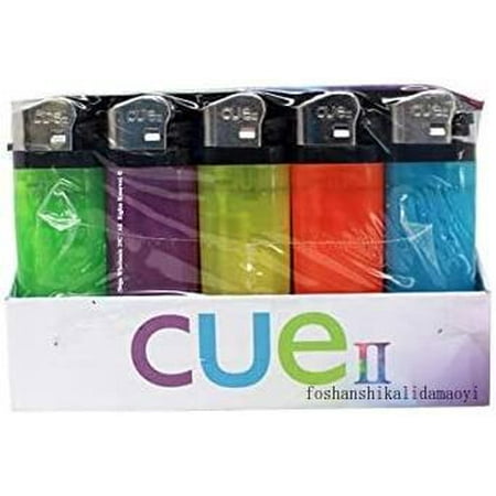 

CUE II Classic Lighters Assorted Colors Regular Size Long Lasting 50-Count Tray
