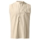 thumbnail image 4 of Hombres Casual Sólido Jersey Cuello en V Algodón Lino Sin mangas Bolsillo Camisetas sin mangas Pompotops oipoqjl30748, 4 of 5