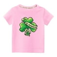 thumbnail image 2 of Lilgiuy Toddler Easter St Patrick Day T-Shirt Boys Girls Short Sleeve Lucky Shamrock Print Pullover Tops Shirt Tees Summer Casual Clothes for Beach Hawaiian (Pink), 2 of 5