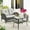 Brown/Beige, variant on PARKWELL 2 Pieces Outdoor Patio Conversation Set ,Rattan Wicker Loveseat Sofa Chair and Glass Coffee Table for Backyard Porch Garden Balcony Use,Blue