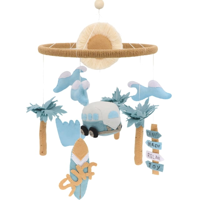 Decoración infantil Crib Mobile Gueiddi Surf hecha a mano de fieltro