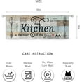 thumbnail image 4 of Farmhouse Valance Kitchen Curtains Rustic Teal Wooden Board Country Fork and Spoon Retro Vintage Wood Rod Pocket Funny Quotes Bedroom Living Room Treatment Fabric 1 Panel 52Wx18H Inch, 4 of 5